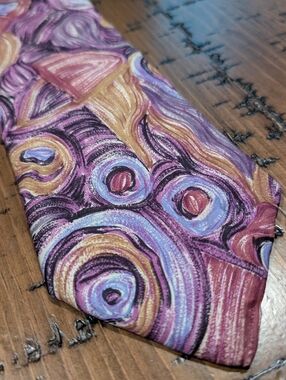VTG- BYBLOS Swirl Design 100% Silk Tie
